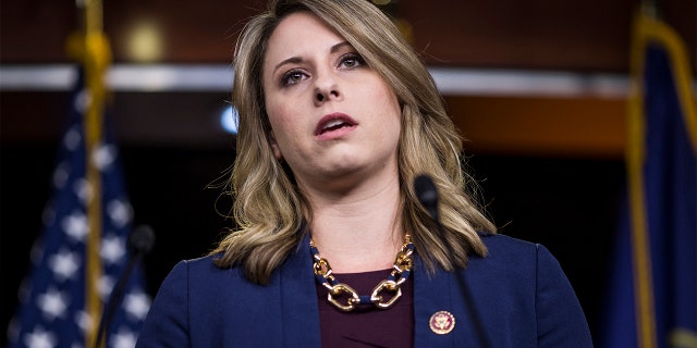 Rep. Katie Hill, seen here in April 2019, denied she was having an affair with her legislative director. (Zach Gibson/Getty Images, File)