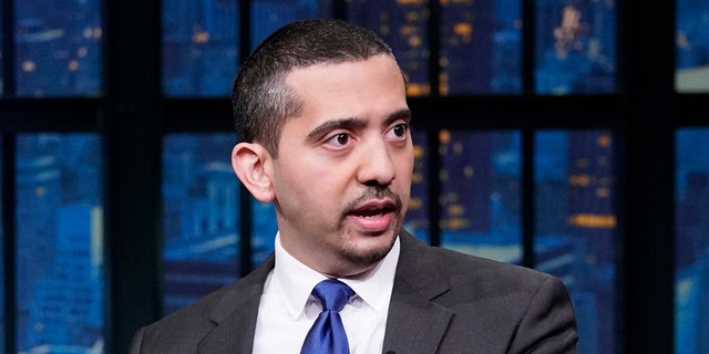 LATE NIGHT WITH SETH MEYERS -- Episode 767 -- Pictured: (l-r) Journalist Mehdi Hasan during an interview with host Seth Meyers on December 5, 2018 -- (Photo by: Lloyd Bishop/NBCU Photo Bank/NBCUniversal via Getty Images via Getty Images)
