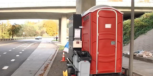 Officials in Portland have deployed a mobile hygiene unit which is comprised of two portable toilets, hand-washing stations, a garbage can, sharp box and lockers to help improve areas near homeless encampments.