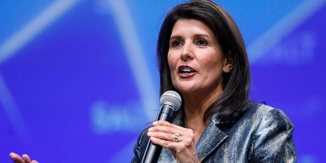 Nikki Haley, former U.S. ambassador to the United Nations (UN), speaks during the Skybridge Alternatives (SALT) conference in Las Vegas, Nevada, U.S., on Thursday, May 9, 2019. SALT brings together investors, policy experts, politicians and business leaders to network and share ideas to unlock growth opportunities in finance, economics, entrepreneurship, public policy, technology and philanthropy. Photographer: Joe Buglewicz/Bloomberg via Getty Images