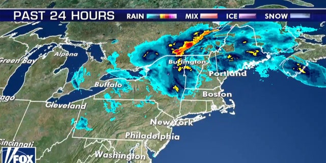 Rain from the "bomb cyclone" has shifted north away from the big cities of the Northeast.