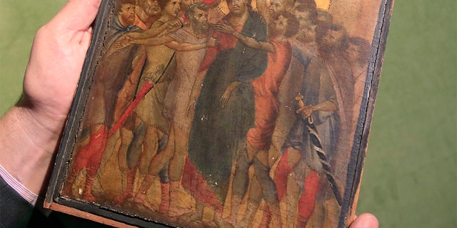 The 13th-century painting by Italian master Cimabue, seen in a photo last month.