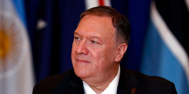 U.S. Secretary of State Mike Pompeo listens during an event hosted by the Department of State's Energy Resources Governance Initiative in New York, Thursday, Sept. 26, 2019. (Associated Press)