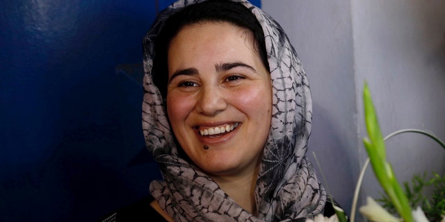 Moroccan journalist Hajar Raissouni leaves the prison in Sale, near the capital Rabat, Morocco, on Wednesday. (Reuters)