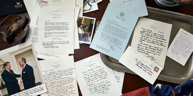 A rare collection of 40 letter from the late President Ronald Reagan now on sale.