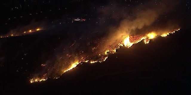 The Easy Fire was burning in Simi Valley, Calif. early Wednesday.