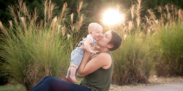 Sarah and her son Roman.