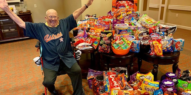 Seniors were thrilled at all the candy donations and excited to host trick-or-treaters. (Heartis Senior Living)