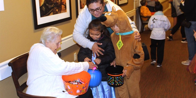 The senior home had an influx of joyous trick-or-treaters on Thursday after putting a call out for candy donations. (Heartis Senior Living)