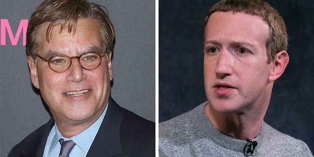 Aaron Sorkin, left, penned an op-ed critical of Mark Zuckerberg's leadership of Facebook.