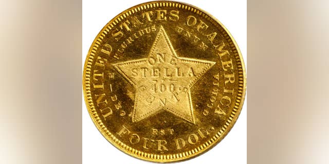 The back of the extremely rare $4 coin. (Stack's Bowers Galleries)