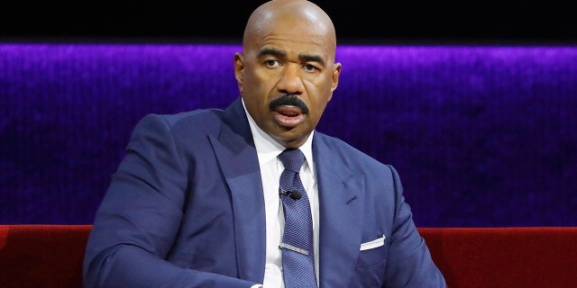 Steve Harvey had to take a moment during a recent episode of 'Celebrity Family Feud.'