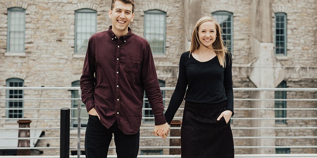 Tyler Moon and his fiance, Amy Greene, who are set to get married in January 2020.
