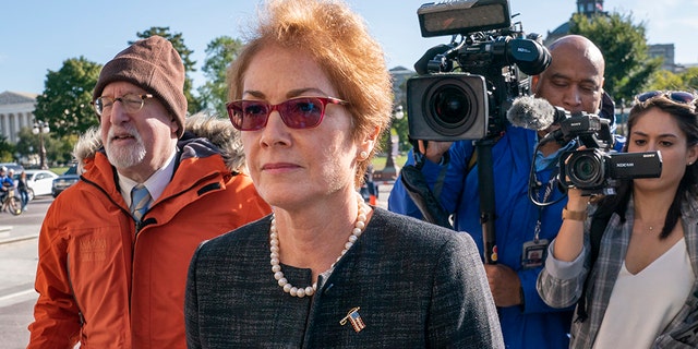 Former U.S. ambassador to Ukraine Marie Yovanovitch, arrives on Capitol Hill, Friday, Oct. 11, 2019, in Washington, before testifying to Congressional lawmakers as part of the House impeachment inquiry into President Donald Trump.