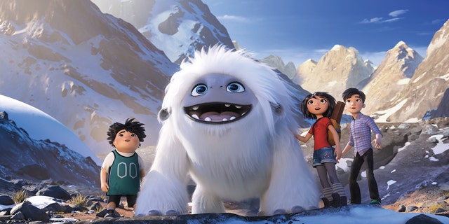 (from left) – Peng (Albert Tsai), Everest, Yi (Chloe Bennet) and Jin (Tenzing Norgay Trainor) in DreamWorks Animation and Pearl Studio’s Abominable.