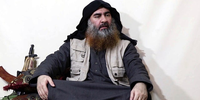 This image made from a video posted on a militant website in April 2019 purportedly shows former ISIS leader Abu Bakr al-Baghdadi.