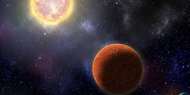 Artist's illustration of HD 21749c, the first Earth-size planet found by NASA's Transiting Exoplanets Survey Satellite, as well as its sibling, HD 21749b, a warm sub-Neptune-sized world.