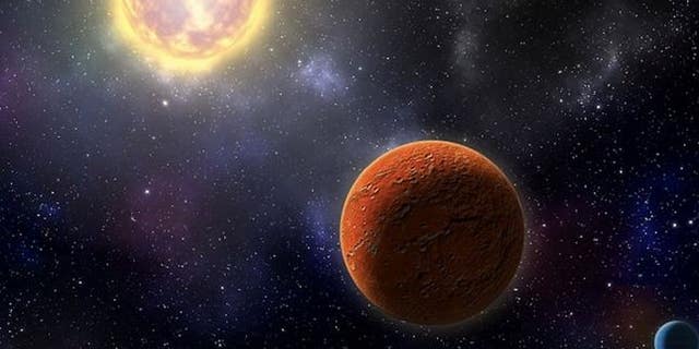 Artist's illustration of HD 21749c, the first Earth-size planet found by NASA's Transiting Exoplanets Survey Satellite, as well as its sibling, HD 21749b, a warm sub-Neptune-sized world.