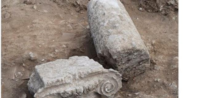 Columns found in the bathing area of Tenea. (Greek Ministry of Culture)