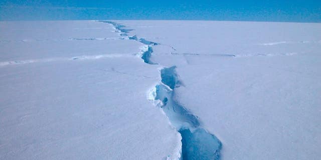 An Australian Antarctic Division image shows a "loose tooth" on the Amery Ice Shelf in eastern Antarctica