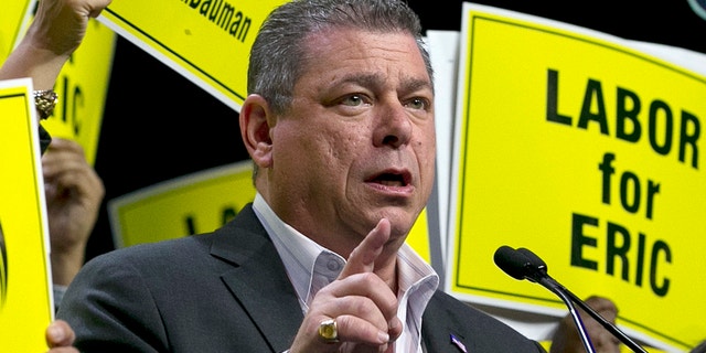 Eric Bauman addresses the California Democratic Party's annual convention in May 2017. (AP Photo/Rich Pedroncelli, File)
