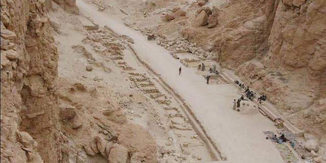 The excavation site in the Valley of the Monkeys.