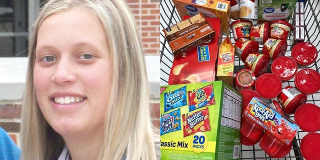 Brooke Goins, 21, said she was brought to tears when a hungry student asked her about food.