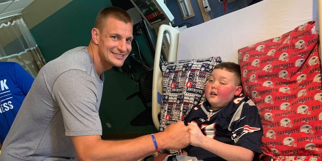 Former New England Patriots tight end Rob Gronkowski visits his biggest fan on July 15.