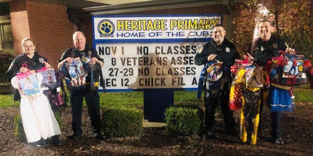 Officers with the Wentzville Police Department in Missouri pooled their money together and bought costumes for children in need on Tuesday after finding out some students at a local elementary school couldn’t afford to get one for the school’s Halloween party.