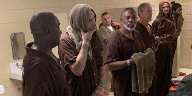18 inmates were baptized Sunday at the W. Glenn Campbell Detention Center.