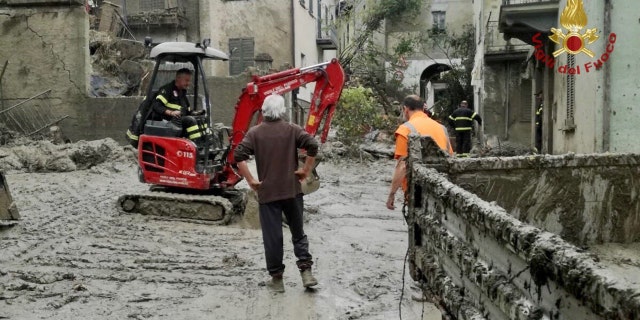 Torrential rain and landslides left behind a sea of mud in parts of northern Italy.