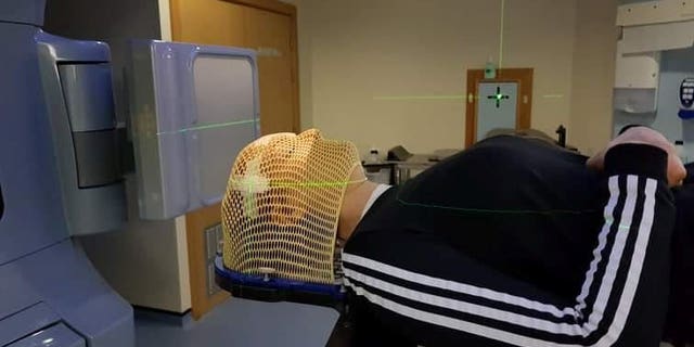 Claire Curtis undergoing treatment.