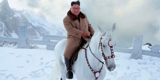 "He, sitting on the horseback atop Mt Paektu, recollected with deep emotion the road of arduous struggle he covered for the great cause of building the most powerful country with faith and will as firm as Mt Paektu," KCNA reported Wednesday.