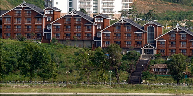 In this 2011 file photo, South Korean invested villas line the coastline of the Mount Kumgang resort, also known as Diamond Mountain, in North Korea. (AP)