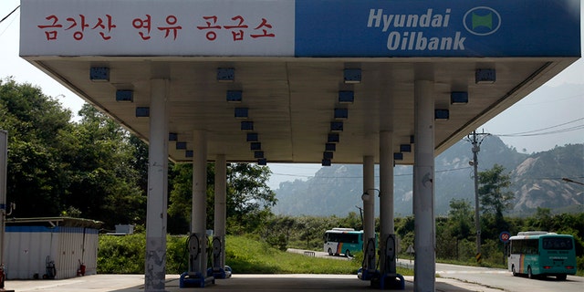 In this 2011 file photo, a South Korean invested gas station appears deserted in the Mount Kumgang resort.