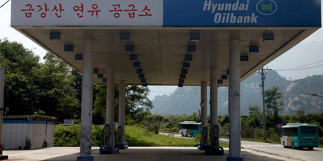 In this 2011 file photo, a South Korean invested gas station appears deserted in the Mount Kumgang resort.