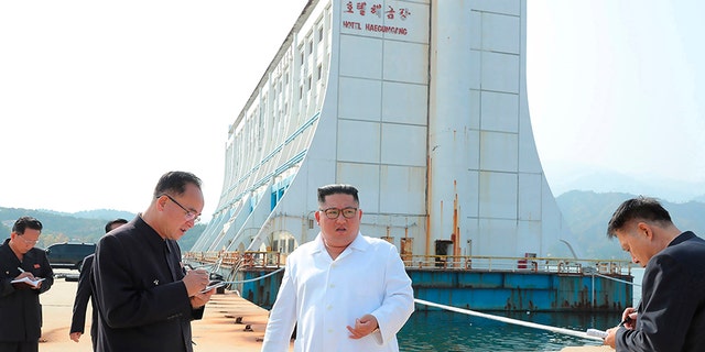 In this undated photo provided by the North Korean government, North Korean leader Kim Jong Un visits the Diamond Mountain resort in Kumgang, North Korea.