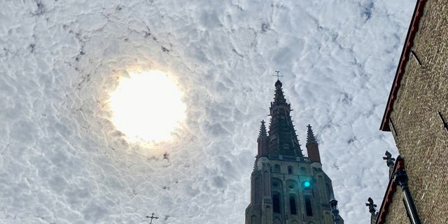 A tourist made a good impression when he photographed a cloudy sky that looked like it was straight from a Vincent van Gogh painting. The scene looked just like Van Gogh's 19th-century masterpiece “The Starry Night,” so he took a snap.