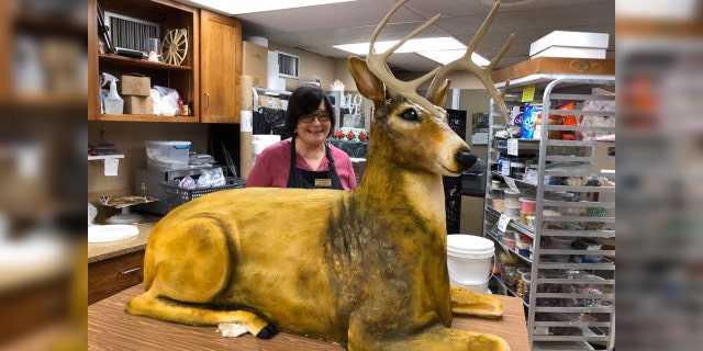 A bakery in East Earl, Pa., recently crafted a life-size, deer-shaped wedding cake for a couple who married last Saturday.