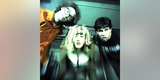 The Muffs (L - R) bassist Ronnie Barnett, lead vocalist Kim Shattuck and drummer Roy McDonald pose for an April 1995 portrait in New York City, New York. (Photo by Bob Berg/Getty Images)
