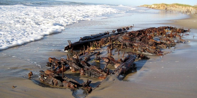 The Wreck Tiki Bar and Food on Hatteras Island posted images of the shipwreck on Facebook on Oct. 12.