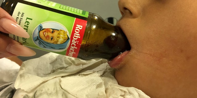 The boy was rushed to the hospital when his mom couldn't free his tongue at home.