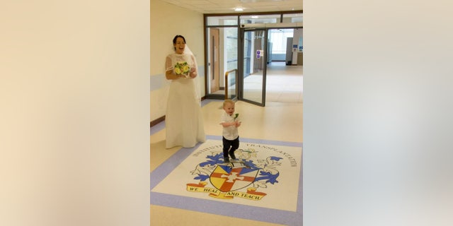 The pair were married with the help of hospital staff after Dave emerged from a two-week coma following his heart transplant.