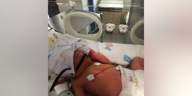 Baby Archie in neo-natal intensive care.