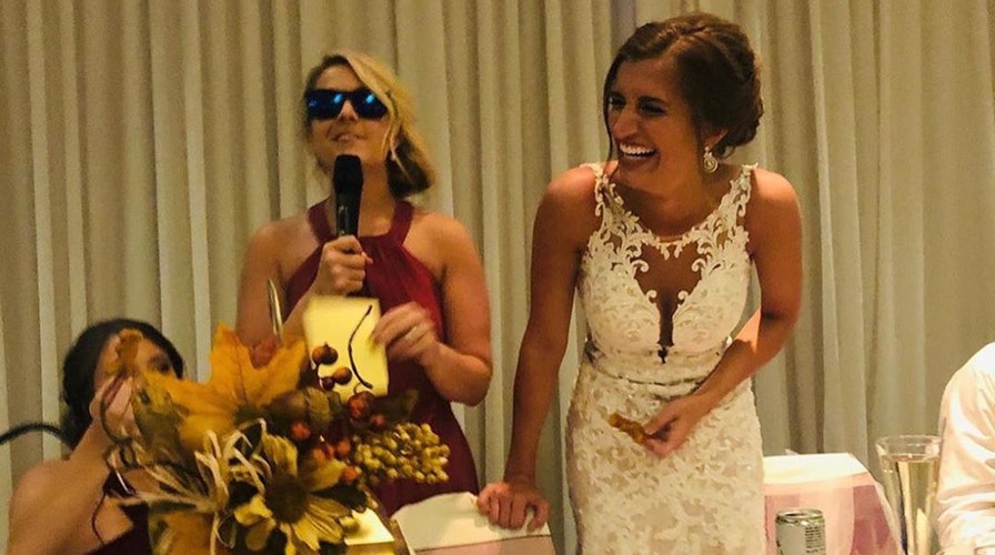 Watch: Wedding guest flees reception after girlfriend catches bride's bouquet