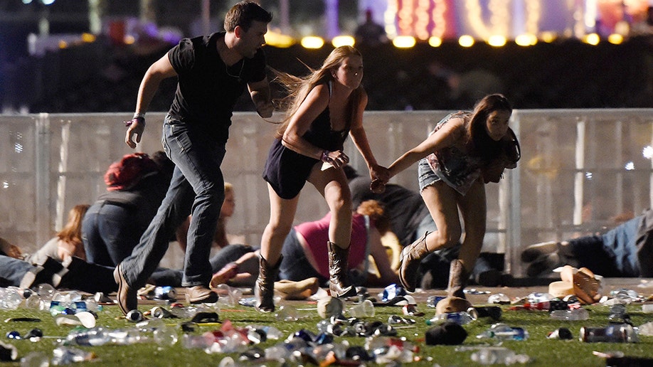 People run from Las Vegas shooting scene