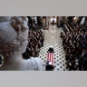A military honor guard moves the casket Rep. Elijah Cummings into Statuary Hall at the U.S. Capitol in Washington, Oct. 24, 2019. 