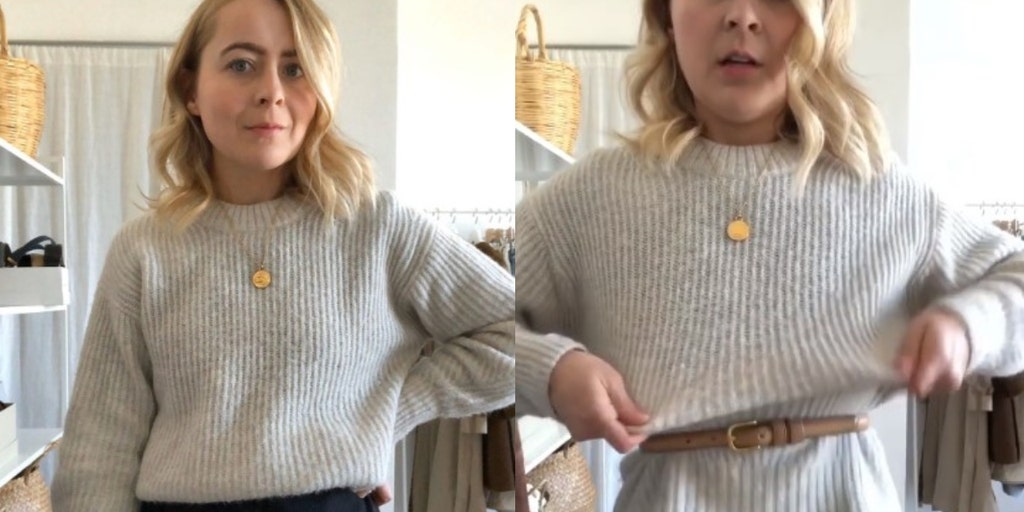tucked in sweater look