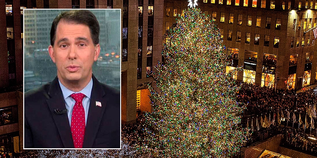 Scott Walker reacts after liberal governor labels state Christmas tree a 'holiday tree'