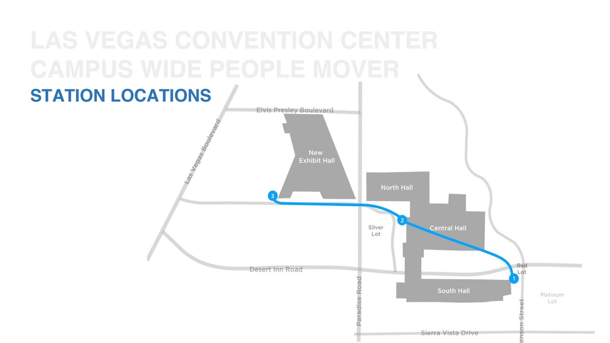 Las Vegas Convention Center Campus Wide People Mover station locations, updated Sept. 11, 2019.